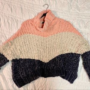 MULTI COLOR CHENILLE TURTLENECK